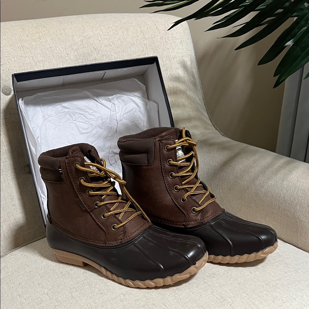 Nautica Men's Dark Brown Rain Boots